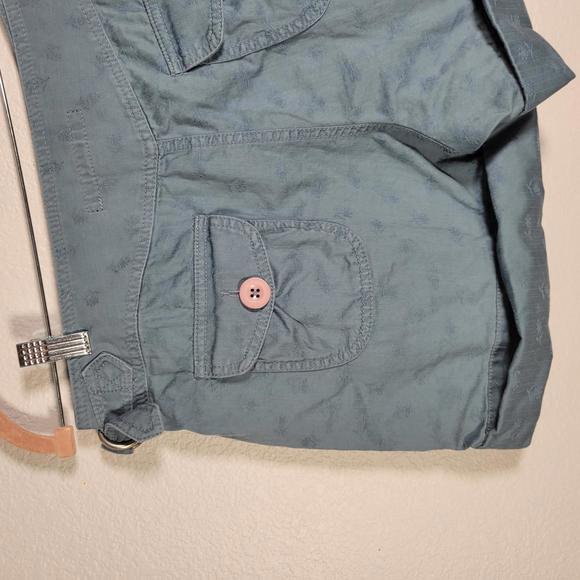 Marc by Marc Jacobs Blue Cotton Flower Pattern Rolled Hem Shorts Women Size 6 - Picture 8 of 8